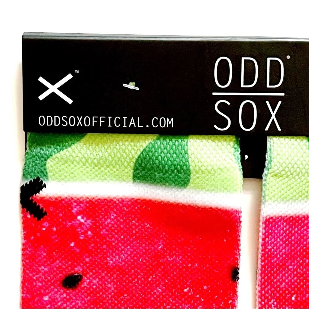 Odd Sox Watermelon Slice Crew Socks Mens Womens Fruit Fruity Fun Gift New NWT